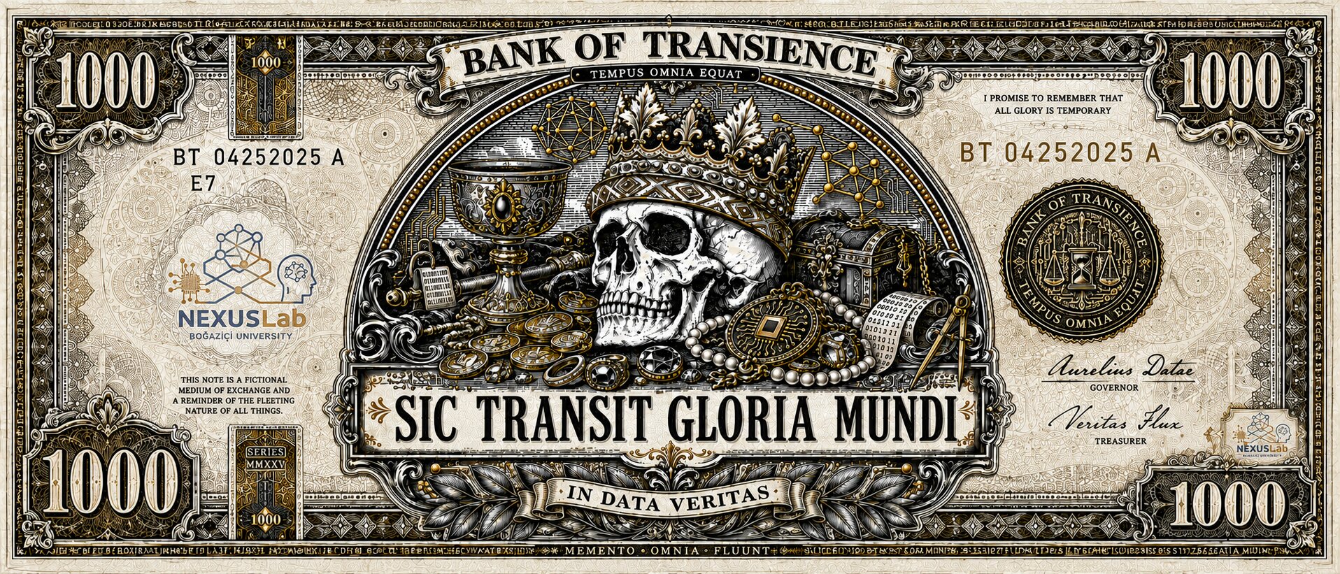 Digital NEXUS-themed banknote artwork